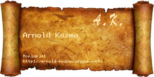 Arnold Kozma névjegykártya